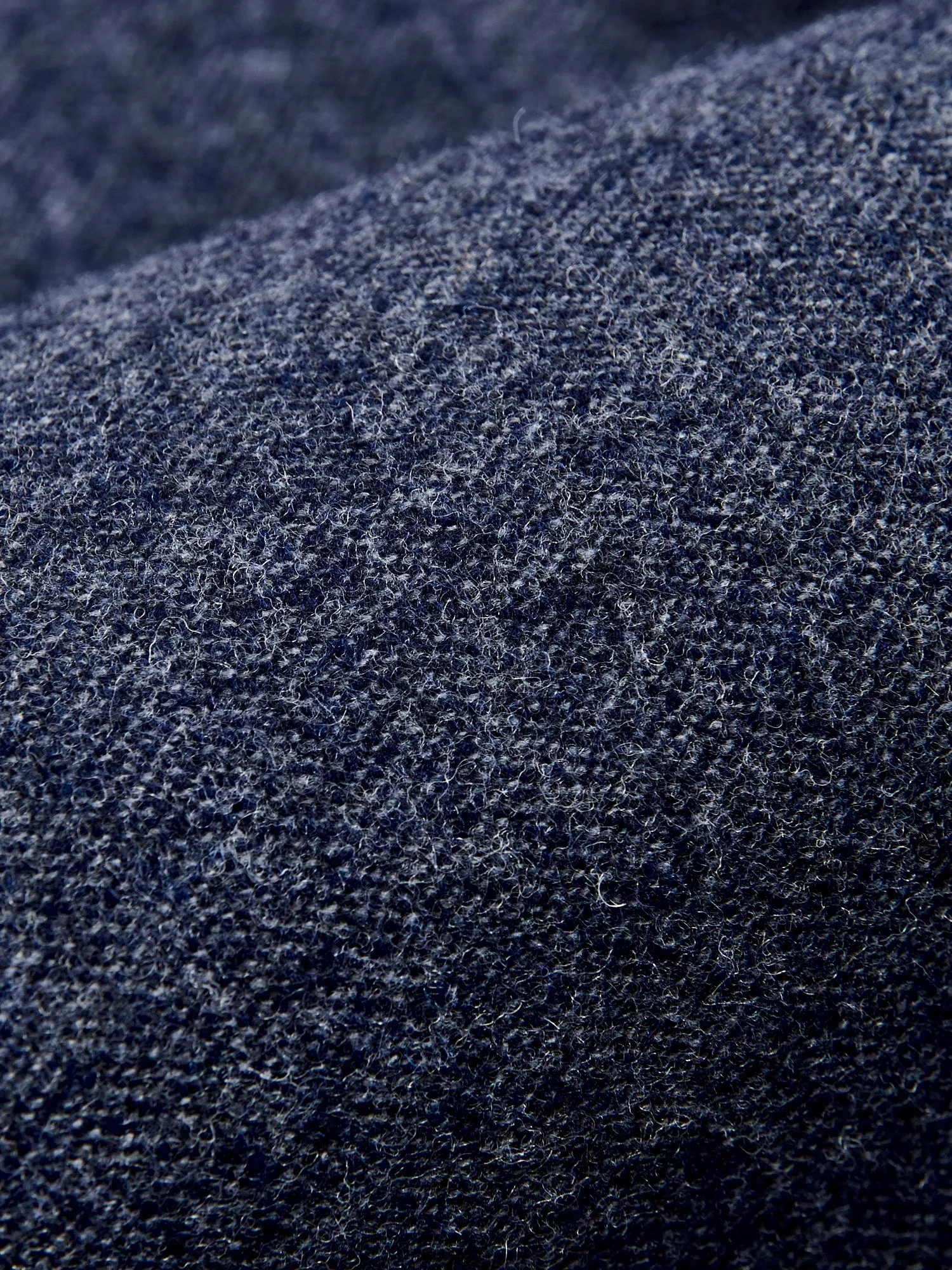 Wool Cashmere Herringbone Chore Coat in Navy