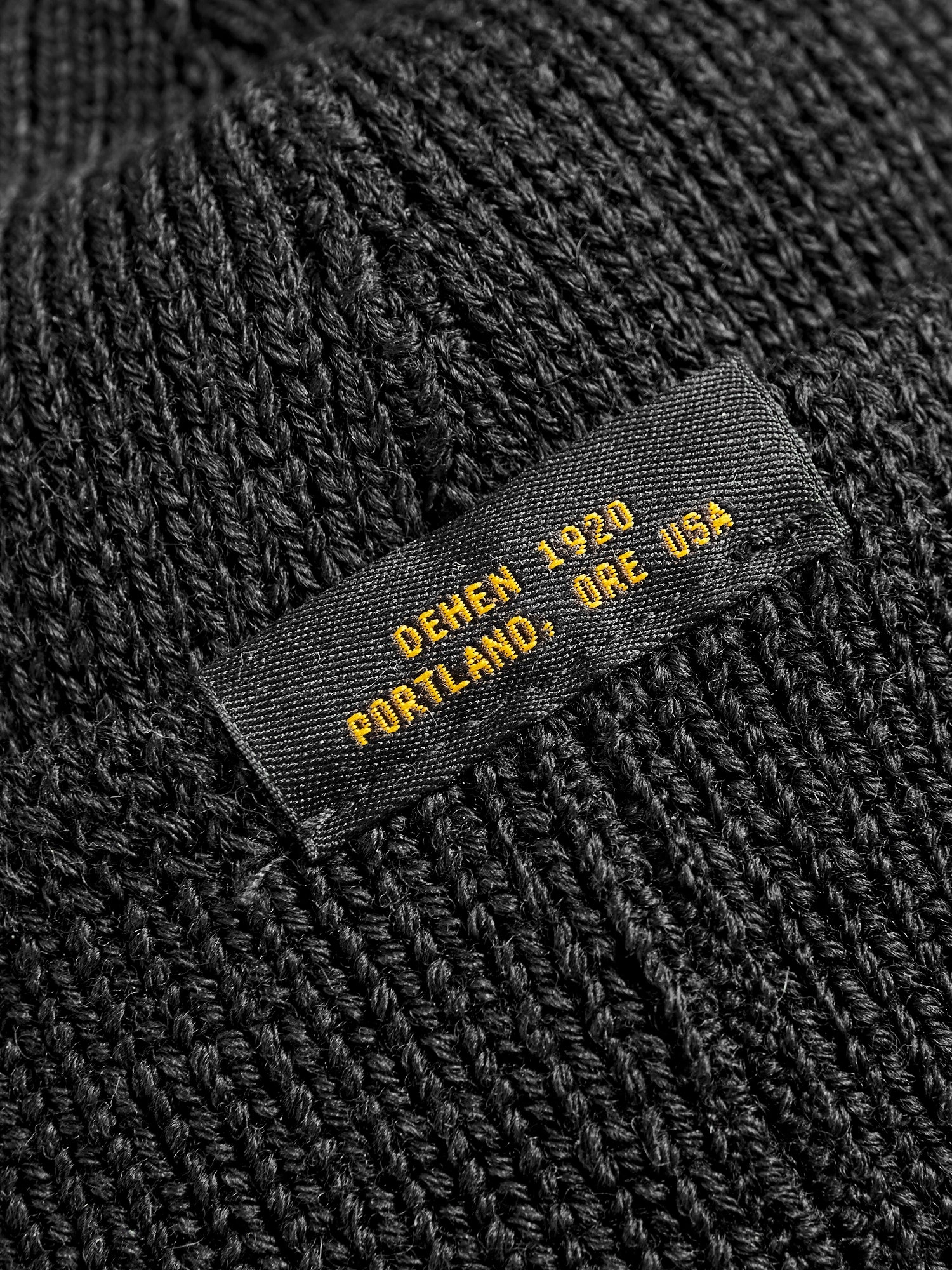 Wool Knit Watch Cap in Black