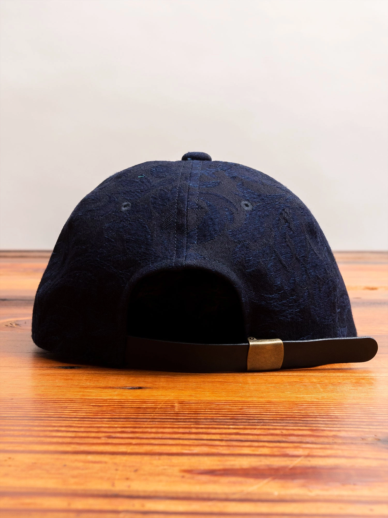 Yarn Dyed Plant Jacquard Baseball Cap in Indigo