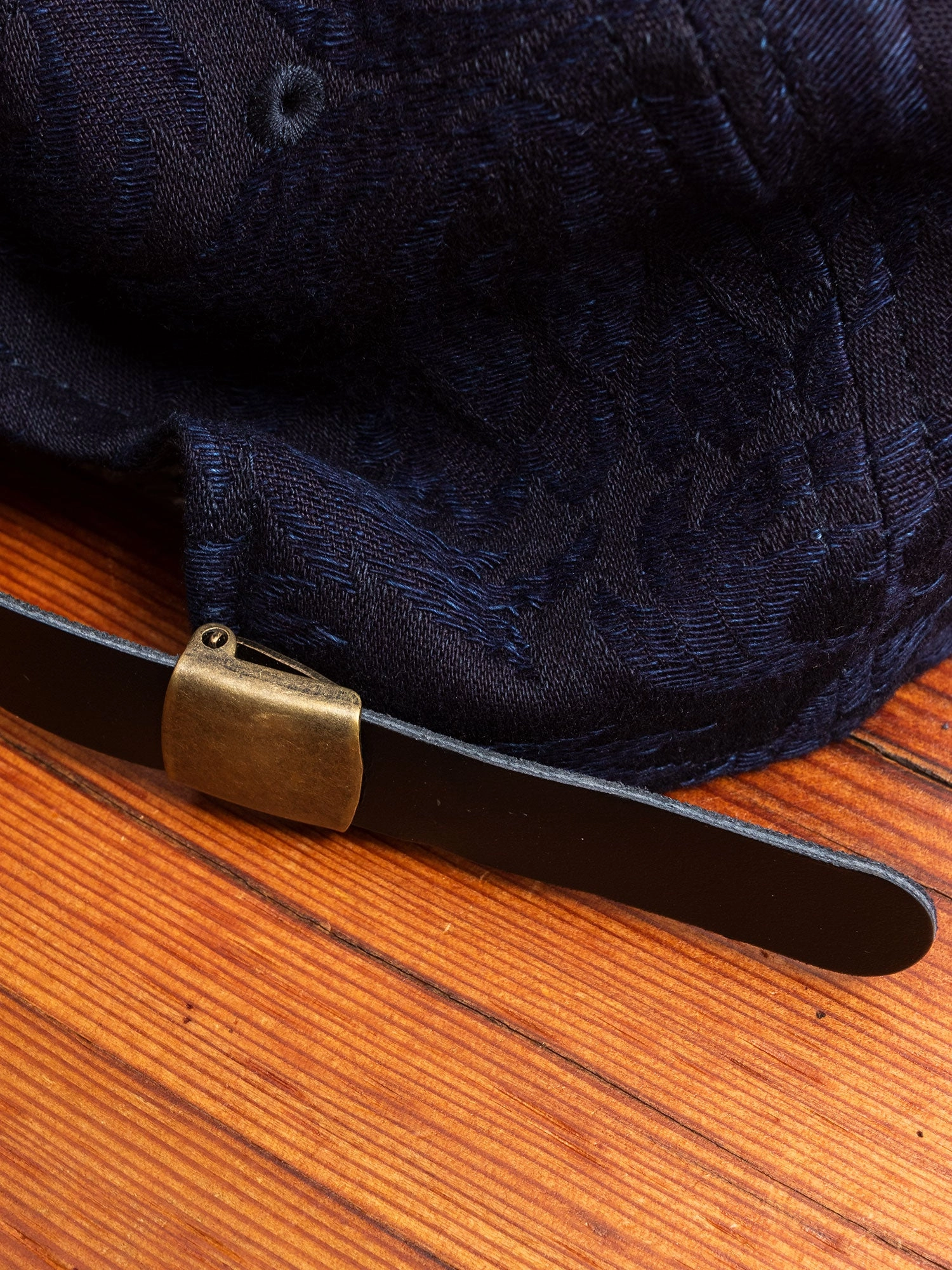 Yarn Dyed Plant Jacquard Baseball Cap in Indigo