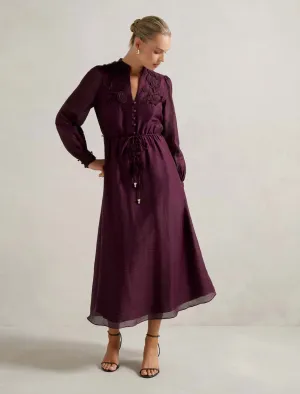 Yasmin Floral Applique Midi Dress