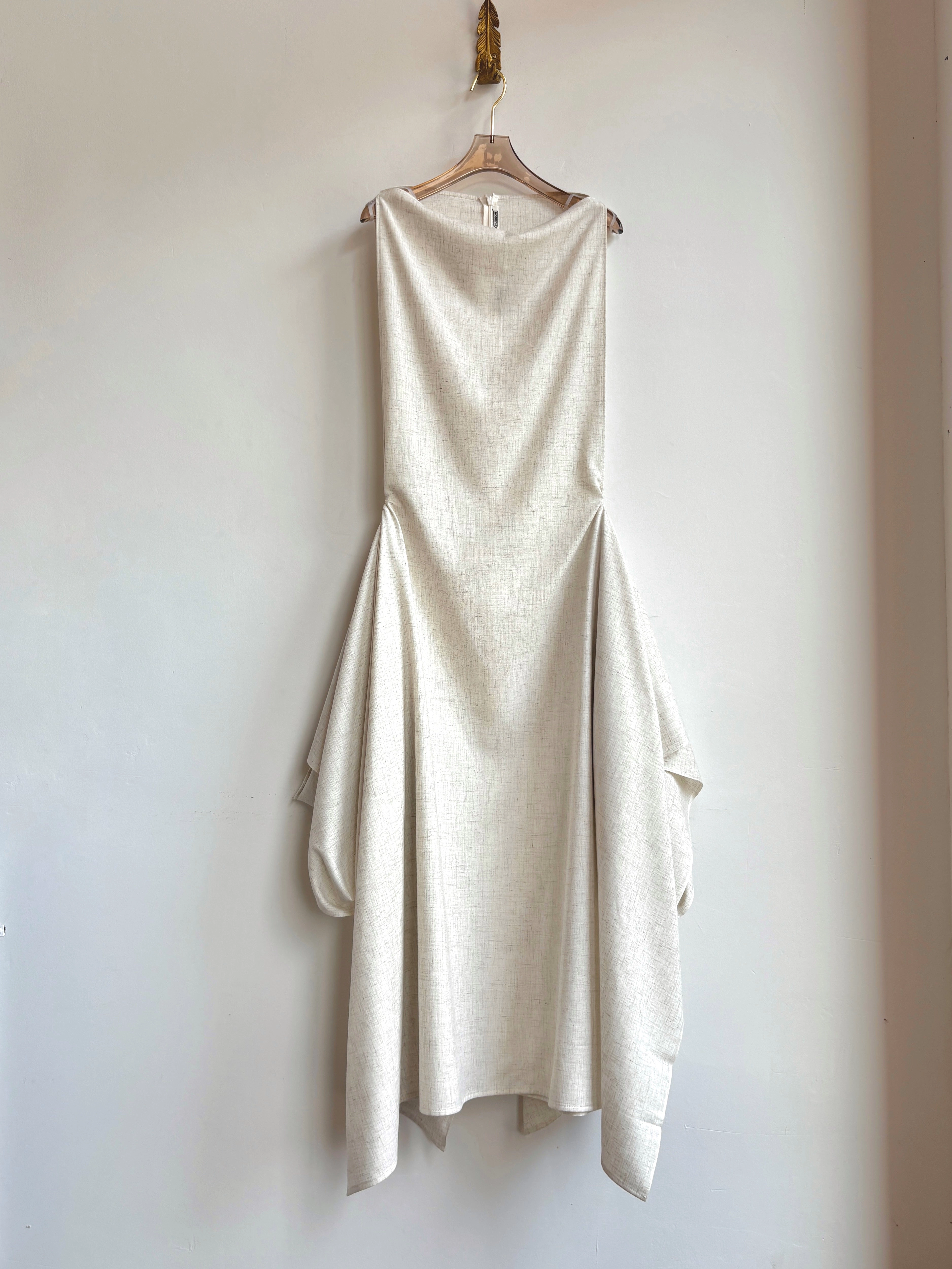 Zero-Waste Dress in Oatmeal Linen