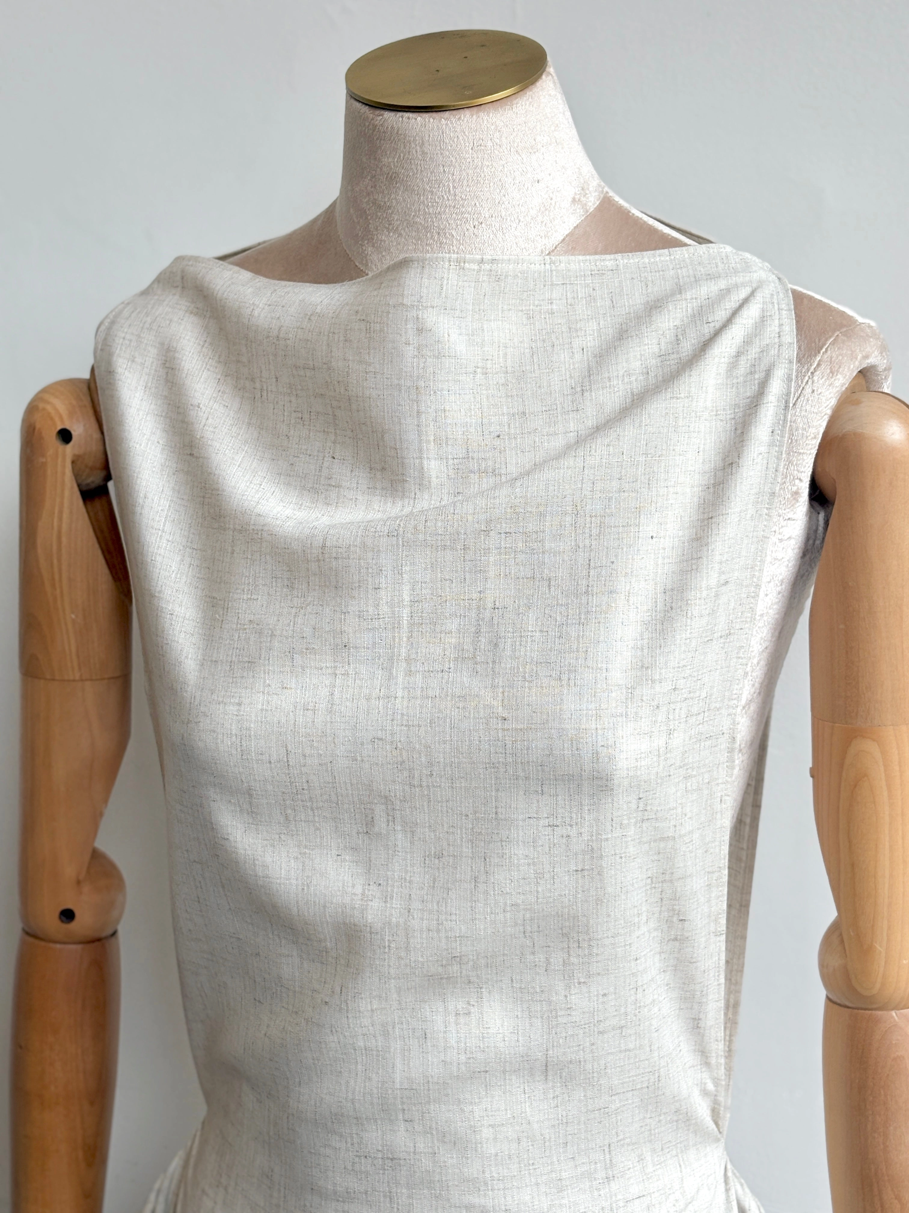 Zero-Waste Dress in Oatmeal Linen